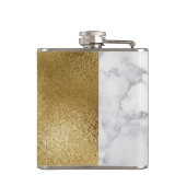 Witte marmer- en goudflessel heupfles (Achterkant)