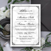 Witte marmer en Zwarte Grens Moslimbruiloft Kaart