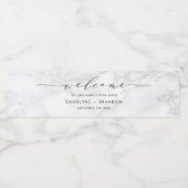 Witte marmer Etiketten voor aangepaste bruiloft Wa (Enkel label)