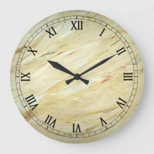 Witte marmer Faux Finish Wallklok Roman Numeral Grote Klok