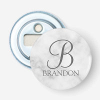 Witte Marmer Gepersonaliseerd Manuscript Monogram