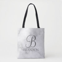 Witte Marmer Gepersonaliseerd Manuscript Monogram