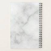 Witte Marmer Gepersonaliseerd Manuscript Monogram Planner (Achterkant)