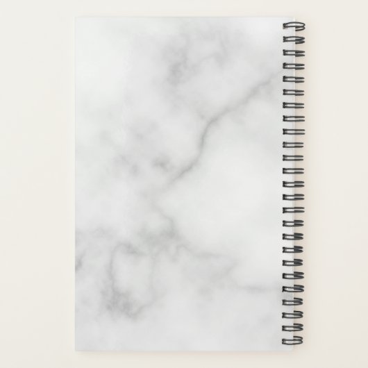 Witte Marmer Gepersonaliseerd Manuscript Monogram Planner (Achterkant)