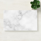 Witte Marmer Gepersonaliseerd Manuscript Monogram  Post-it® Notes (Kantoor)