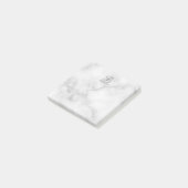 Witte Marmer Gepersonaliseerd Manuscript Monogram Post-it® Notes (Schuin)