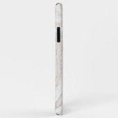 Witte marmer-goudglitter-monogram Case-Mate iPhone case (Achterkant/rechts)
