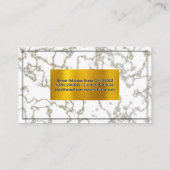 Witte marmer | Goudvlokken Visitekaartje (Achterkant)