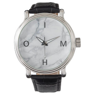 Witte marmer horloge