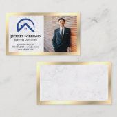 Witte marmer | House Logo Icon | Zakelijk Man Visitekaartje (Voorkant / Achterkant)