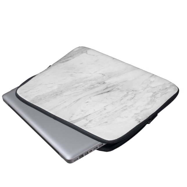 Witte marmer laptop sleeve (Voorkant onderkant)