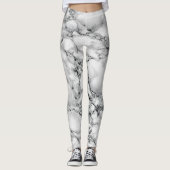 Witte marmer Leggings (Voorkant)