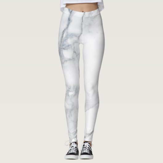 Witte marmer leggings (Voorkant)