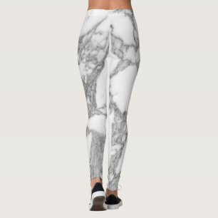 Witte marmer-leggings voor sportfitnesssportsportf leggings