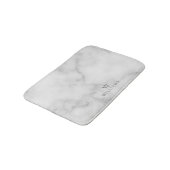 Witte marmer met gepersonaliseerd monogram en naam badmat (Gekanteld)