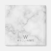 Witte marmer met gepersonaliseerd monogram en naam