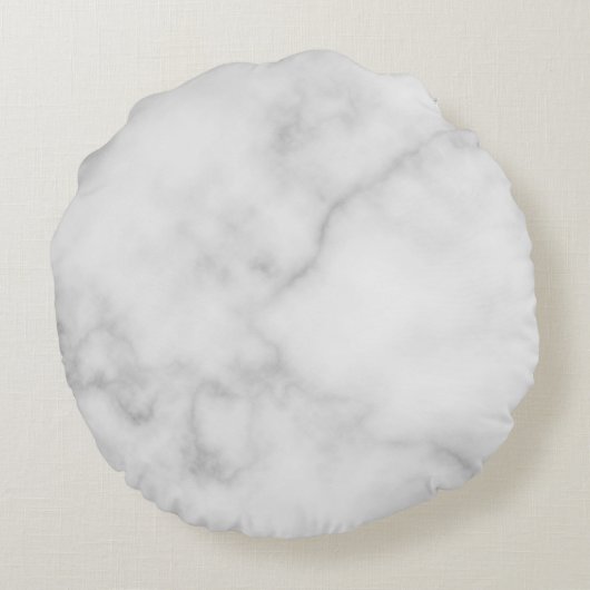 Witte marmer met gepersonaliseerd monogram en naam rond kussen (Achterkant)