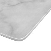 Witte marmer met gepersonaliseerd monogram en naam snijplank (Hoek)