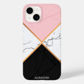 Witte marmer met gouden lijnen Case-Mate iPhone case (Achterkant)