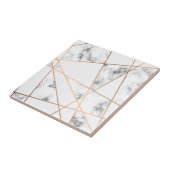 Witte marmer met goudlijnen  tegeltje (Zijkant)