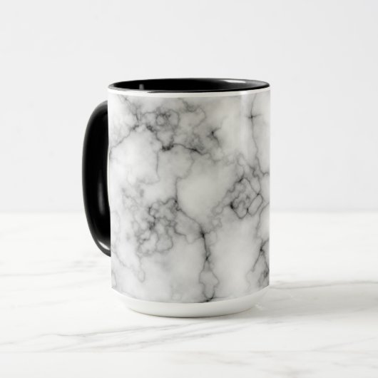 Witte marmer mok (Voorkant links)