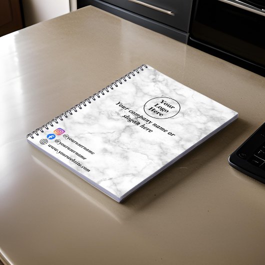 Witte marmer notitieboek