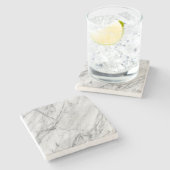 Witte marmer onderzetter (Zijkant)