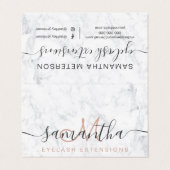 witte marmer oognazorg visitekaartjes (Buitenkant ongevouwen)