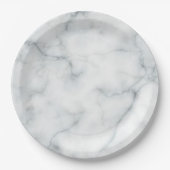 witte marmer papieren bordje (Voorkant)