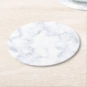 Witte marmer ronde kartonnen onderzetter (Gebogen)