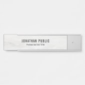 Witte marmer Sjabloon Trendy Elegant Modern Deurbordje (Voorkant)