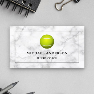 Witte Marmer Sport Proffesionele Tennis Coach Visitekaartje