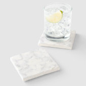 Witte marmer stenen onderzetter (Zijkant)