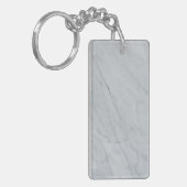 Witte marmer Stone Acryl Sleutelhanger (Voorkant Links)