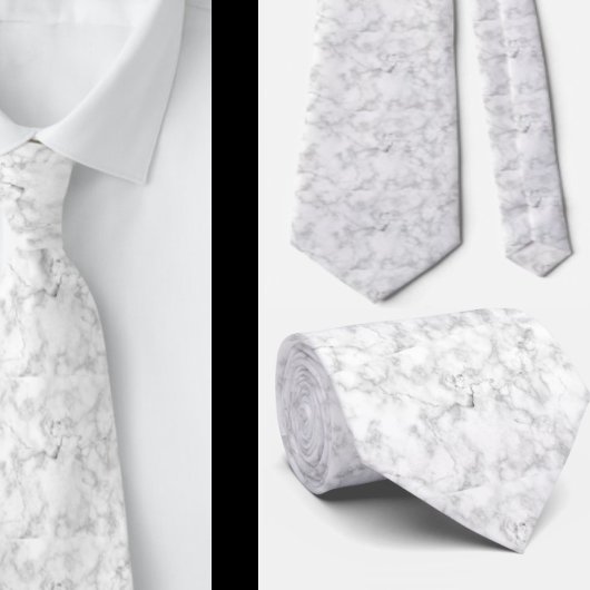 Witte marmer Stropdas - Formele zakelijke necktie
