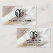 Witte marmer textuur | Bedrijfsicoon Visitekaartje (Voorkant / Achterkant)