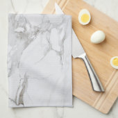 witte marmer theedoek (Quarter Fold)