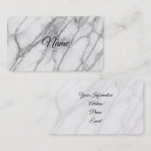 Witte marmer visitekaartje (Voorkant / Achterkant)
