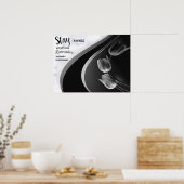 Witte marmer, zwart, goudFiligree Poster (Keuken)