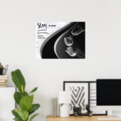 Witte marmer, zwart, goudFiligree Poster (Thuiskantoor)