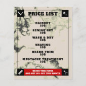 Witte marmeren barberstyle flyer met kader (Achterkant)