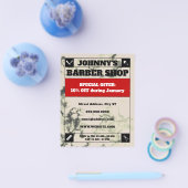 Witte marmeren barberstyle flyer met kader (Enkel)