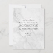 Witte marmeren foto afstuderen bedankkaart (Achterkant)