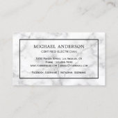 Witte Marmeren Gele Gloeilamp Elektricien Visitekaartje (Achterkant)