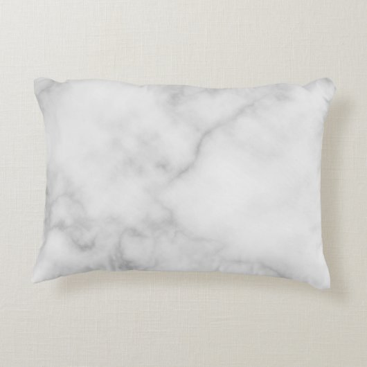 Witte marmeren gepersonaliseerde script monogram e accent kussen (Achterkant)