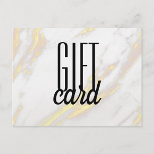 Witte marmeren gouden stof zwarte letter cadeaukaa briefkaart