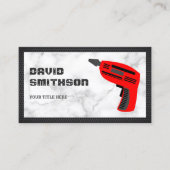 Witte Marmeren Hardware Power Tool Rode Boor Machi Visitekaartje (Voorkant)