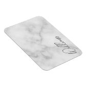 Witte Marmeren Moderne Script Gepersonaliseerde Na Magneet (Rechterzijde)