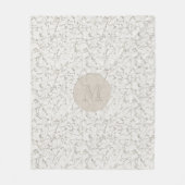 Witte Marmeren Monogrammed Witte Fleece Deken (Voorkant)