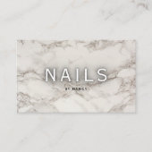 Witte marmeren nagels visitekaartje (Voorkant)